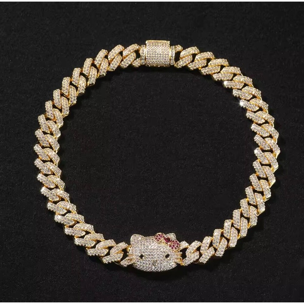 Hello kitty Cuban necklace gold  16inch - Picture 3 of 6